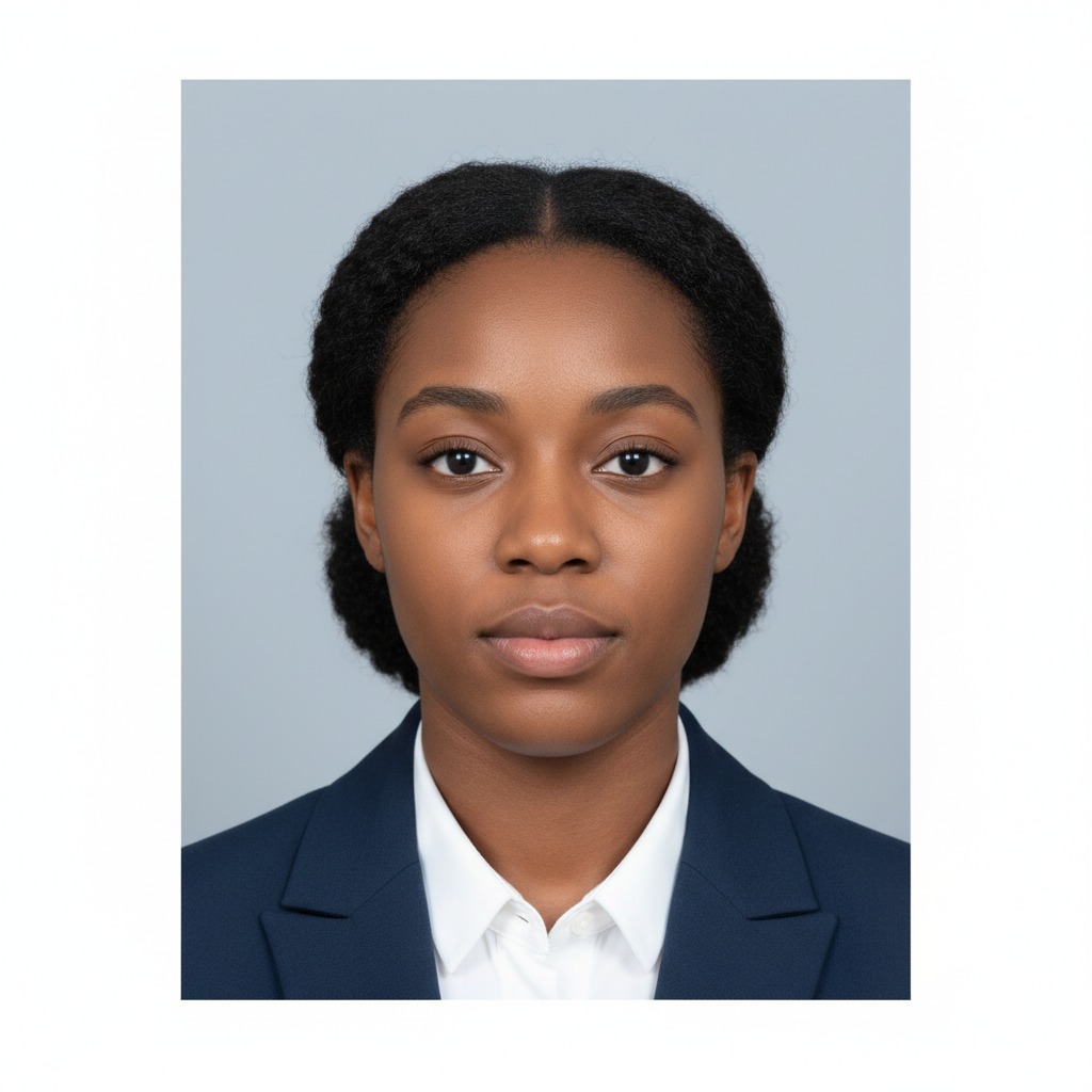 Black young lady the picture should be like a passports
